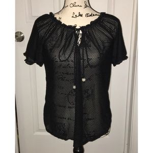 Black See-Through Flirty Blouse
